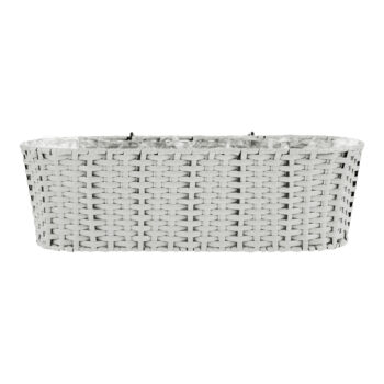 KONDELA Jeor ratanový balkónový kvetináč sivá – Obrázok 8