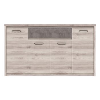 KONDELA Jesi 4D1S štvordverová komoda so zásuvkou gaštan nairobi / onyx – Obrázok 4