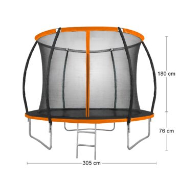 S trampolínou JUMPER PRO 305 CM zažijete športové vyžitie, aktívny relax a veľa zábavy na jednom mieste. Konštrukcia je vyrobená z pevnej, pozinkovanej ocele. Priemer rúrok trampolíny je 38x1,35 mm a priemer rúrok troch nôh v tvare U je 38x1,2 mm, ktoré sú odolné voči korózii, zabezpečujú…