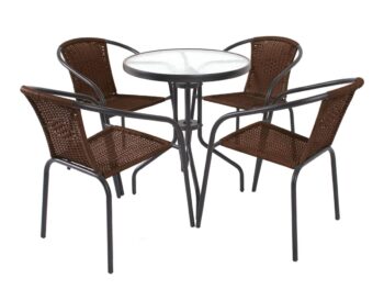 Praktický kovový stôl JUPITER 60 je vhodný na balkón, terasu či do záhrady. Konštrukcia stola je z kovových trubiek 24 x 0,8 mm čiernej farby a odkladacia plocha z výstuženého skla hrúbky 5 mm. Je vhodný pre pohodlné sedenie štyroch osôb. Povrchová úprava je odolná voči vonkajším vplyvom počasia…