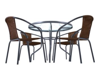 Praktický kovový stôl JUPITER 90 je vhodný na balkón, terasu či do záhrady. Konštrukcia stola je z kovových trubiek 24 x 0,8 mm grafitovej farby a odkladacia plocha z výstuženého skla hrúbky 5 mm. V strede stola sa nachádza otvor s praktickou kritkou pre umiestnenie slnečníka. Je vhodný pre…