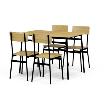 Jedálenský set Industrial so 4 stoličkami, 110 x70 x 76 cm, divoký dub