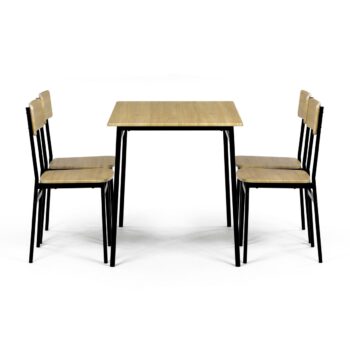 Jedálenský set Industrial so 4 stoličkami, 110 x70 x 76 cm, divoký dub