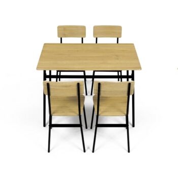 Jedálenský set Industrial so 4 stoličkami, 110 x70 x 76 cm, divoký dub