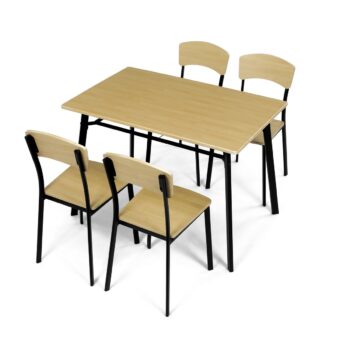 Jedálenský set Industrial so 4 stoličkami,  110 x70 x 76 cm, hnedá