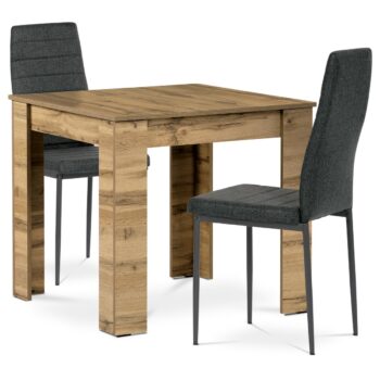 Jedálenský set MDF s 2 stoličkami,  80 x 80 x 75cm, dub Wotan