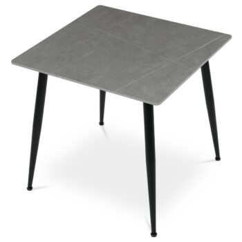 Jedálenský stôl 80 x 80 cm, keramika a mramor,sivá