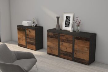 Komoda BRUMA zaujme aj náročnejších užívateľov najmä vďaka netradičnému modernému farebnému prevedeniu old style/matera. Je vyrobená z kvalitných LTD dosiek, ktoré sa ľahko udržiavajú. Komoda je dvojdverová. Vo vnútri sa nachádzajú praktické police. Môžete si ju dokúpiť k obývacej stene BRUMA, ktorá je v rovnakom farebnom prevedení. Na výber sú aj ďalšie farby komody. Rozmery (š,v,h): 97.2 x 82 x 40.3 cmDodávame v demonte.