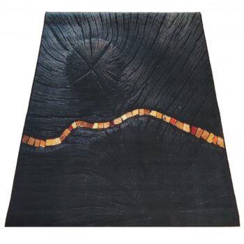 Jednoduchý čierny koberec so zaujímavým detailom Šírka: 60 cm | Dĺžka: 100 cm