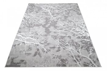 Jednoduchý moderný koberec sivej farby s bielym motívom Šírka: 160 cm | Dĺžka: 230 cm