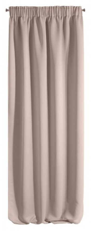 Jednofarebné závesy v pudrovej farbe so zavesením na štipce 135 x 270 cm