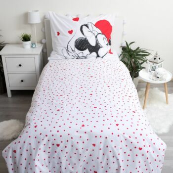 Jerry Fabrics Detské bavlnené obliečky Mickey and Minnie Love 05, 140 x 200 cm, 70 x 90 cm