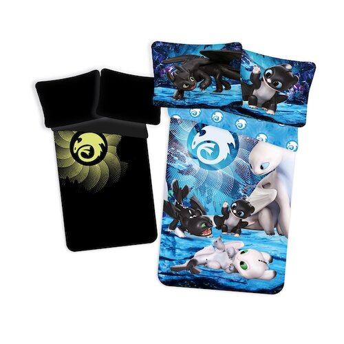 Jerry Fabrics Detské bavlnené svietiace obliečky Ako vycvičiť draka, 140 x 200 cm, 70 x 90 cm Jerry Fabrics Detské bavlnené svietiace obliečky Ako vycvičiť draka, 140 x 200 cm, 70 x 90 cm