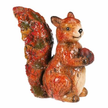 Jesenná dekorácia Veverička s orieškom, 12 x 7 x 13 cm, keramika