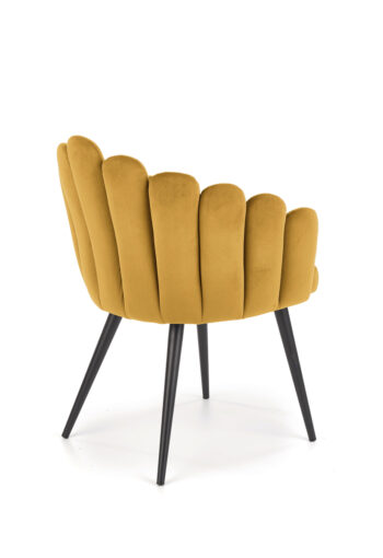 HALMAR K410 jedálenské kreslo horčicová (Velvet) / čierna - Image 3