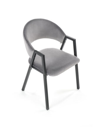 Jedálenská stolička K473 v sivej a čiernej farbe je moderným doplnkom do každého interiéru. Jej tmavý odtieň dodáva priestoru eleganciu a štýl. Stolička je vyrobená z kvalitného materiálu - látky a práškovanej ocele, ktoré zaručujú jej dlhú životnosť a odolnosť.
