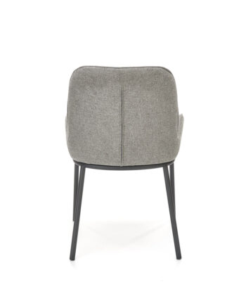Jedálenská stolička K481 v sivej a čiernej farbe je moderným doplnkom do každého interiéru. Jej tmavý odtieň dodáva priestoru eleganciu a sofistikovanosť. Stolička je vyrobená z kvalitného materiálu - látky a práškovanej ocele, ktoré zaručujú jej dlhú životnosť a odolnosť.
