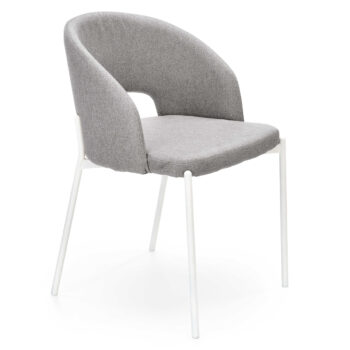 Jedálenská stolička K486 je moderným doplnkom do každej kuchyne alebo jedálne. Jej sivá a biela farba dodáva interiéru eleganciu a štýl. Stolička je vyrobená z kvalitnej látky a práškovanej ocele, čo zaručuje jej dlhú životnosť a odolnosť.