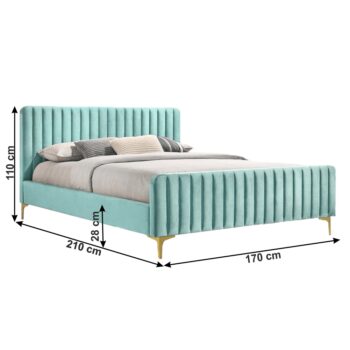 Spánok ako v bavlnke, v nežnom objatí dokonalého dizajnu a farebného prevedenia Vám zabezpečí nádherná manželská posteľ s roštom KAISA 160x200 cm. Je čalúnená nadčasovou, príjemnou Velvet látkou v neo mint farbe. Celkový vzhľad postele dopĺňa vysoké, prešívané čelo, o ktoré sa môžete pohodlne…