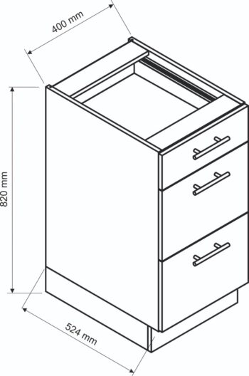 Kuchyňa KAMELIA je vynikajúcim príkladom kuchynského nábytku, ktorý nestarne. Vyznačuje sa moderným nábytkom v klasickom štýle. Jej vzhľad dopĺňa jemné frézovanie okolo prednej časti skrinieK.Korpus nábytku je vyrobený zo 16 mm hrubej LTD dosky v bielom prevedení. Predná časť je z MDF dosky s hrúbkou 16 mm. Je potiahnutá PVC fóliou. Dolná kuchynská skrinka je v čiernej farbe v matnom prevedení.Rozmery (š,v,h): 40 x 82 x 52,4 cm.Súčasťou je sokel v bielej farbe a nožičky.Pracovná doska a úchyty nie sú v cene. Je potrebné ich doobjednať.Dodávame v demontovanom stave.