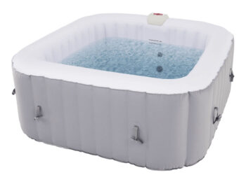 KAMINO NEW TYP 3: Nafukovacia vírivka (jacuzzi) Kamino New Typ 3 - sivá / biela; materiál: laminované PVC; rozmery (ŠxHxV): 154x154x65 cm.