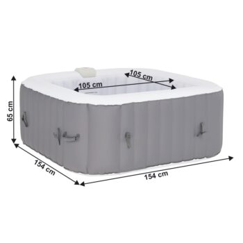 KAMINO NEW TYP 3: Nafukovacia vírivka (jacuzzi) Kamino New Typ 3 - sivá / biela; materiál: laminované PVC; rozmery (ŠxHxV): 154x154x65 cm.