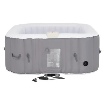 KAMINO NEW TYP 3: Nafukovacia vírivka (jacuzzi) Kamino New Typ 3 - sivá / biela; materiál: laminované PVC; rozmery (ŠxHxV): 154x154x65 cm.