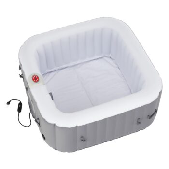 KAMINO NEW TYP 3: Nafukovacia vírivka (jacuzzi) Kamino New Typ 3 - sivá / biela; materiál: laminované PVC; rozmery (ŠxHxV): 154x154x65 cm.