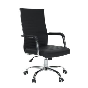 Doprajte si v práci pohodlie s elegantným a luxusným kancelárskym kreslom FARAN. Rozmery kresla sú (ŠxHxV): 54x62,5x102/110 cm. Maximálna odporúčaná nosnosť je 110 kg. Určite oceníte nastaviteľnú výšku v rozmedzí 45-53 cm, ktorá sa nastavuje páčkou pod sedacou časťou stoličky. Kvalitná ekokoža,…