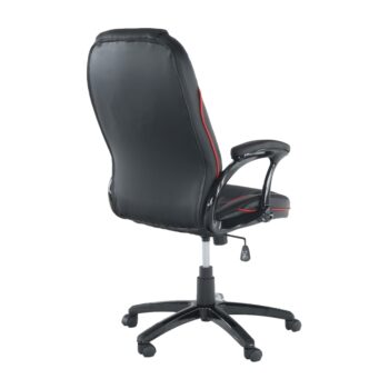 Spríjemnite si dlhé dni v práci s kancelárskym kreslom s podrúčkami PORSHE NEW. Rozmery kresla sú (ŠxHxV): 61,5x70x114-122 cm, opierka chrbta (ŠxV): 50x72 cm a sedadlo má rozmery (ŠxH): 50x48 cm. Je čalúnené čiernou ekokožou s červeným lemovaním. Príjemne Vás poteší aj nastaviteľná výška sedenia…