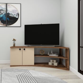 TV stolík KANSAS – Praktický a štýlový doplnok pre vašu obývaciu izbuTV stolík KANSAS kombinuje moderný dizajn s praktickými úložnými možnosťami. Vďaka plným dvierkam a regálku ponúka dostatok priestoru pre elektroniku, príslušenstvo alebo dekorácie.Hlavné vlastnosti produktu:Typ tovaru: TV stolíkVhodné do miestnosti: Obývacia izbaMateriál: Melamín, VT laminátRozmery: 48.6 x 135 x 67.7 cmFarba: orech svetlý / béžováVybavenie: Plné dvierka a regálokPočet dvierok: 2Hrúbka materiálu: 18 mmDodatočné informácie: Dodávame v demonteStolček KANSAS ponúka funkčné a štýlové riešenie pre usporiadanie obývacej izby. Jeho kombinácia úložných priestorov a moderného dizajnu zaistí, že bude skvele vyzerať a zároveň splní všetky vaše praktické potreby.