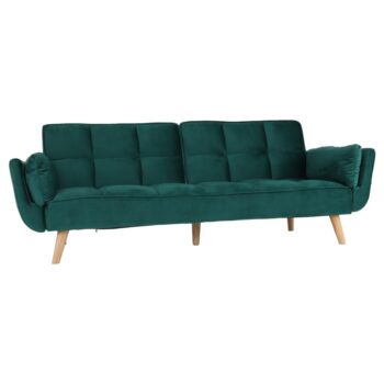 Po namáhavom dni má každý právo na chvíľku oddychu v pohodlí rozkladacej pohovky KARPERA NEW. Stane sa Vašou súkromnou oázou relaxu. Nádherná zamatová Velvet látka v smaragdovej farbe rozžiari celú miestnosť, v kombinácii s drevenými nohami vo farbe buku bude rozhodne priťahovať pozornosť. Zamat je…