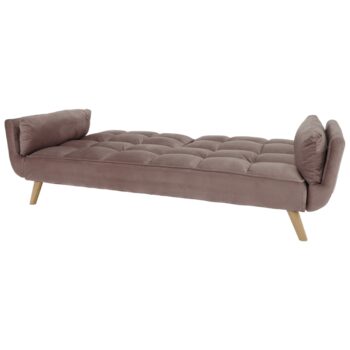 Rozkladacia pohovka Kaprera New v elegantnej staroružovej farbe (Velvet) s bukovými detailmi je ideálnym riešením pre moderné interiéry. Táto pohovka kombinuje štýlový dizajn s praktickosťou, čo ju robí skvelou voľbou pre každú obývaciu izbu.