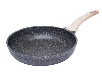 Predstavujeme vám hliníkovú panvicu s nepriľnavým povrchom Karote, ktorá je ideálnym doplnkom do každej modernej kuchyne. Táto panvica s priemerom 20 cm a elegantným sivým/mramorovým dizajnom je navrhnutá tak, aby spĺňala všetky vaše potreby pri varení.