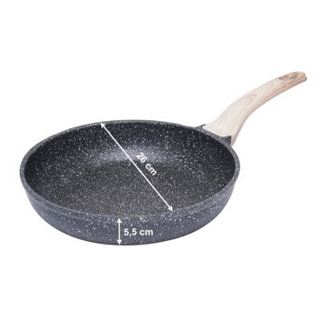 KONDELA Karote hliníková panvica s nepriľnavým povrchom 26 cm mramor – Obrázok 2