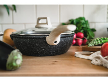 KONDELA Karote hlboká panvica s nepriľnavým povrchom 28 cm mramor – Obrázok 9