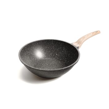 KONDELA Karote wok panvica s nepriľnavým povrchom 30 cm mramor - Image 5
