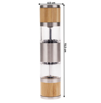 Objavte eleganciu a funkčnosť v jednom s ručným mlynčekom na korenie Kary, ktorý je ideálnym doplnkom do každej modernej kuchyne. Tento mlynček s výškou 19,5 cm kombinuje prírodný vzhľad bambusu s priehľadnými prvkami z plastu a nehrdzavejúcej ocele, čím prináša nielen estetický zážitok, ale aj…