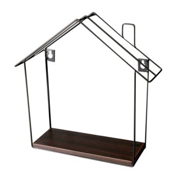 KONDELA Kasita polica čierna / orech – Obrázok 2