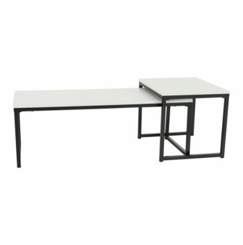 Moderný konferenčný stolík (2 ks) KASTLER NEW TYP 2 krásne oživí interiér a dodá mu moderný nádych. V balení sa nachádzajú 2 kusy stolíkov a tak môžete ich rozložiť po domácnosti ako uznáte za vhodné. Rozmery väčšieho stolíka sú (ŠxHxV): 100x40x35 cm a rozmery menšieho stolíka sú (ŠxHxV): 40x50x40…