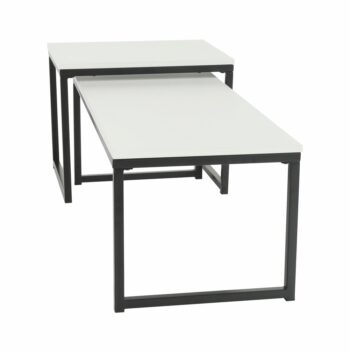 Moderný konferenčný stolík (2 ks) KASTLER NEW TYP 2 krásne oživí interiér a dodá mu moderný nádych. V balení sa nachádzajú 2 kusy stolíkov a tak môžete ich rozložiť po domácnosti ako uznáte za vhodné. Rozmery väčšieho stolíka sú (ŠxHxV): 100x40x35 cm a rozmery menšieho stolíka sú (ŠxHxV): 40x50x40…