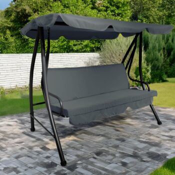 Doprajte si maximálny oddych s hojdačkou KEMI, ktorá vnesie do vašej záhrady alebo terasy moderný a elegantný vzhľad. Sivé prevedenie, pohodlné vankúše a vodoodolné poťahy vytvárajú ideálnu kombináciu štýlu a funkčnosti. Poťahy sa dajú jednoducho zložiť…