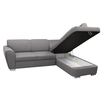 KONDELA Kenai Roh P rohová sedačka s rozkladom a úložným priestorom sivá – Obrázok 6