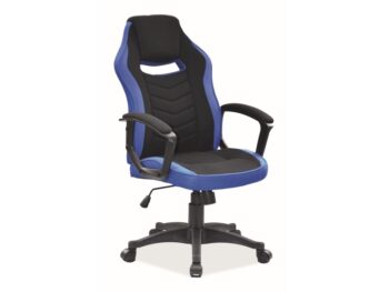 KENTAKA je otočné kancelárske kreslo v atraktívnom prevedení. Je vhodné do každej pracovne, kancelárie, či študentskej izby.Disponuje mechanizmom TILT, ktorým sa nastavuje výška, polohuje opierka a sedák.Kreslo je čalúnené kvalitnou látkou. Farebné prevedenie je v kombinácii čiernej a modrej farby.Pre zvýšenie komfortu má kreslo opierku hlavy i praktické lakťové opierky. Kreslo disponuje plastovým nosným krížom. Kolieska kresla sú vyrobené z gumy.  Rozmery:Výška : 106-116 cmVýška sedenia : 44 - 54 cmŠírka : 59 cmHĺbka : 49 cmNosnosť kresla je 140 kg.Dodávame v demontovanom stave.