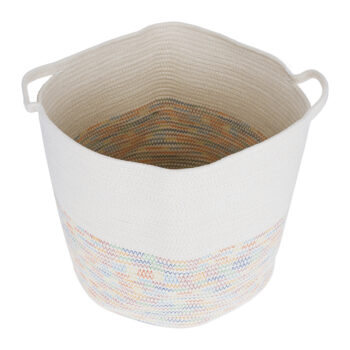 KONDELA Kland pletený kôš 40x37 cm biela - Image 11