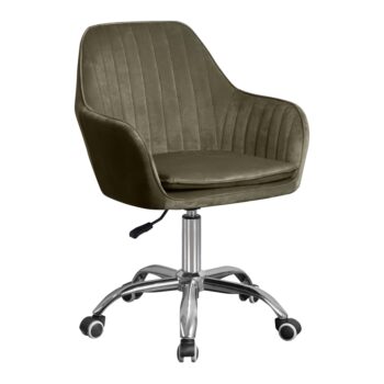 Predstavujeme vám kancelárske kreslo Klian v elegantnej sivohnedej taupe farbe s povrchom z jemného Velvet materiálu a chrómovými detailmi. Toto moderné kreslo je ideálnym doplnkom do každého interiéru, kde sa kladie dôraz na štýl a pohodlie. S jeho rozmermi 87-101 cm na výšku, 59 cm na šírku…