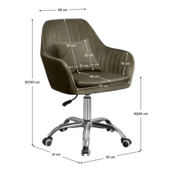 Predstavujeme vám kancelárske kreslo Klian v elegantnej sivohnedej taupe farbe s povrchom z jemného Velvet materiálu a chrómovými detailmi. Toto moderné kreslo je ideálnym doplnkom do každého interiéru, kde sa kladie dôraz na štýl a pohodlie. S jeho rozmermi 87-101 cm na výšku, 59 cm na šírku…