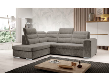 Rohová sedačka s rozkladom a úložným priestorom Kloudy Roh L v elegantnej sivohnedej farbe (taupe) je ideálnym riešením pre moderné interiéry. Táto sedačka značky KONDELA ponúka nielen štýlový vzhľad, ale aj praktické funkcie, ktoré ocení každá domácnosť.