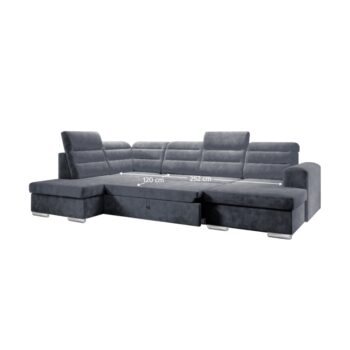Rohová sedačka U s rozkladom a úložným priestorom Kloudy U L v elegantnej tmavosivej farbe je ideálnym riešením pre moderné interiéry. Táto sedačka značky KONDELA ponúka nielen štýlový vzhľad, ale aj praktické funkcie, ktoré ocení každá domácnosť.