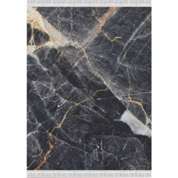 Netradičný koberec RENOX TYP 1 sa stane moderným kúskom do Vašej domácnosti. Rozmery koberca sú (ŠxD): 120x180 cm. Hrúbka koberca je 0,5 cm. Farebné prevedenie koberca je so vzorom čierneho mramoru. Vyrobený je zo 100% polyesteru, ktorý zvyšuje jemnosť koberca. Strapce dotvárajú romantický dizajn…